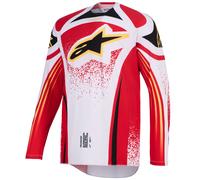 Maglia da motocross Alpinestars Techstar Nomur grigio chiaro-rosso-nero-giallo L