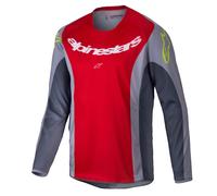 Maglia da motocross da bambino Alpinestars Racer Melt rosso-grigio XL