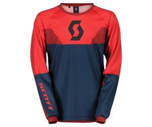 Maglia da motocross da bambino Scott EVO TRACK blu-rosso neon L