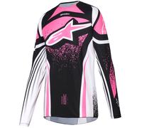 Maglia da motocross da donna Alpinestars Stella Techstar Nomur nera-bianca-rosa S