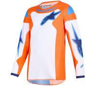 Maglia da motocross per bambini Alpinestars Fluid Grid Arancione-Blu-Bianco S