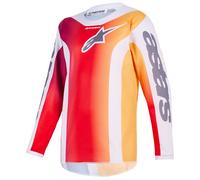 Maglia da motocross per bambini Alpinestars Fluid Portl rosso-arancione-grigio chiaro M