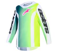 Maglia da motocross per bambini Alpinestars Fluid Portl verde-bianco-nero M
