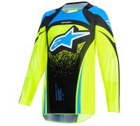 Maglia da motocross per bambini Alpinestars Techstar Nomur Blu scuro-Giallo fluo-Blu L