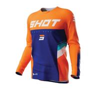 Shot Contact Tracer Maglia Motocross, blu-arancione, taglia L