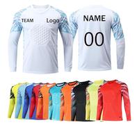Maglia da Portiere da Calcio Uomo Adulto/Bambino Personalizzabile Maglia Portiere Maglia Calcio Portiere Uomo con Nome Numero Logo Squadra(White)