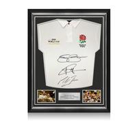 Maglia da rugby autografata da Robinson, Wilkinson e Johnson. Telaio superiore