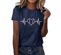 Maglia da rugby donna girocollo manica corta donna set da 2 pezzi, Blu, S