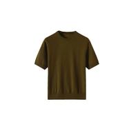 Maglia da uomo a maniche corte slim fit maglione da uomo maglia maglia maglione casual girocollo casual vintage t-shirt, Esercito En8, L
