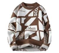 Maglia da uomo, a maniche lunghe da uomo, con scollo rotondo, maglione da uomo, felpa Gebatikt, maglione da uomo, alla moda, maglione da uomo, girocollo, da uomo, Kaffe9, M