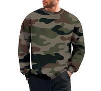 Maglia da uomo a maniche lunghe, mimetica, a maniche lunghe, stile vintage, girocollo, girocollo, canottiera, Ag1, L