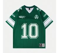 Maglia da uomo da sport a maniche corte, stile maglietta da calcio, tessuto in rete con inserti, adatta per l'estate, scuola L,M,S,XL,XS,XXLPoliestere