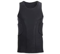 Maglia da uomo imbottita senza maniche sportiva con protezione per pallacanestro e gilet a compressione imbottito nero M