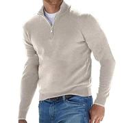 Maglia da uomo in misto lana pullover leggero e confortevole a maniche lunghe top pullover maglione invernale per passeggiate all'aperto maglione con colletto dritto felpa calda camicia casual