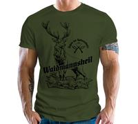 Maglia da uomo per cacciatori: Waidmannsheil - La caccia è conservazione della natura, oliva, S