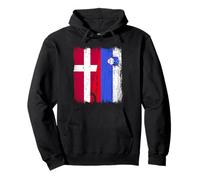 Maglia Danimarca Slovenia Half Flag Danish Slovenia Pride Jersey Felpa con Cappuccio