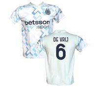 Maglia De Vrij 6 Inter Away 2025 2026 Ghost Aqua Bianca ufficiale LC sport