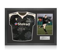 Maglia dei Newcastle Falcons autografata da Jonny Wilkinson. Cornice icona