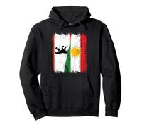 Maglia del Kurdistan di Berlino con Mezza Bandiera della Capitale Tedesca Felpa con Cappuccio