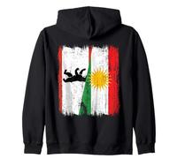 Maglia del Kurdistan di Berlino con Mezza Bandiera della Capitale Tedesca Felpa con Cappuccio