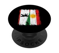 Maglia del Kurdistan di Berlino con mezza bandiera della capitale tedesca PopSockets PopGrip Adesivo