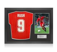 Maglia del Liverpool autografata da Ian Rush. Cornice Icon