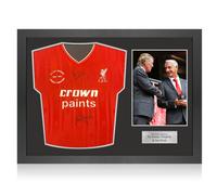 Maglia del Liverpool autografata da Kenny Dalglish e Ian Rush. Cornice Icon
