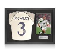 Maglia del Madrid 1999-00 autografata sul numero da Roberto Carlos. Cornice Icon