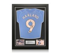 Maglia del Manchester City 2023-24 autografata da Erling Haaland. Incorniciato