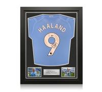 Maglia del Manchester City 2023-24 autografata da Erling Haaland. Incorniciato