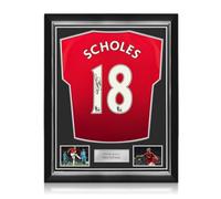 Maglia del Manchester United autografata da Paul Scholes. Cornice superiore