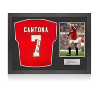 Maglia del Manchester United del 1996 autografata da Eric Cantona. Cornice Icon