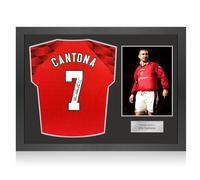 Maglia del Manchester United del 1998 autografata da Eric Cantona. Cornice Icon