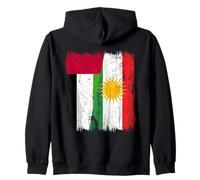 Maglia del Patrimonio curdo degli Emirati Arabi Uniti con Mezza Bandiera del Kurdistan Felpa con Cappuccio