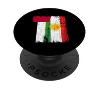 Maglia del patrimonio curdo degli Emirati Arabi Uniti con mezza bandiera del Kurdistan PopSockets PopGrip Adesivo