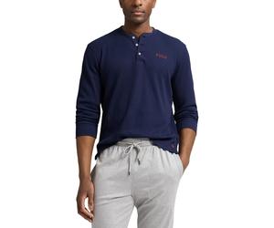 Maglia del pigiama goffrata a serafino Blu L