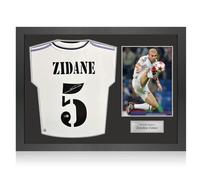 Maglia del Real Madrid autografata da Zinedine Zidane. Cornice dell'icona