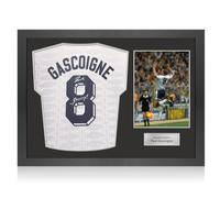 Maglia della FA Cup del 1991 degli Spurs firmata da Paul Gascoigne. Cornice Icon