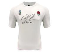 Maglia dell'Inghilterra autografata da Martin Johnson, con dedica.