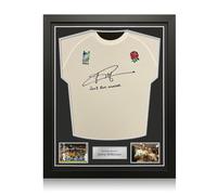 Maglia dell'Inghilterra autografata e dedicata da Jonny Wilkinson. Incorniciata.