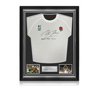 Maglia dell'Inghilterra firmata da Martin Johnson, con dedica. Cornice superiore