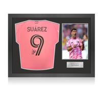 Maglia dell'Inter Miami autografata da Luis Suarez. Cornice Icon