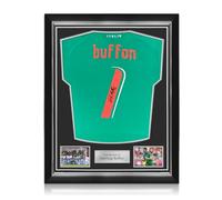 Maglia dell'Italia autografata da Gianluigi Buffon. Cornice superiore