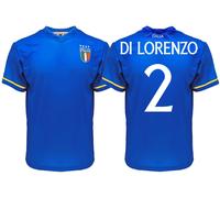 Maglia Di Lorenzo Italia Ufficiale 2023 FIGC azzurri 18 Giovanni Nuovo Font