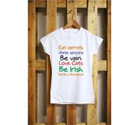 Maglia Directioner J486 T- Shirt One Direction 1D eat carrots be vain be irish