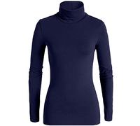 JADEA Maglia Dolcevita Donna Manica Lunga Cotone Elasticizzato. Disponibile in Vari Colori (XS, Blu)