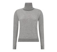 Maglia dolcevita in lana merino, Donna, Grigio, Taglia: M