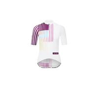 Maglia donna a maniche corte le col sport lightweight bianco multi