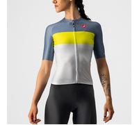 Maglia Castelli Aero Pro Rosso Corsa manica corta argento giallo blu donna - M