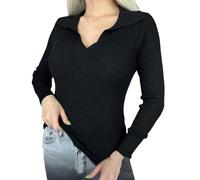Maglia Donna Cotone Aderenti Manica Lunga Leggero Aderente Basic Magliette Termiche Donna Elasticizzato Scollo a V Primavera Autunno Intimo Donna Elegante Traspirante Nero Intimo Elastica Cotone Caldo